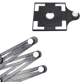 PARENCE.- Mehrwinkel-Messlineal mit Positionierloch - Winkellehrwerkzeug - Aluminiumlegierung - 6 Seiten