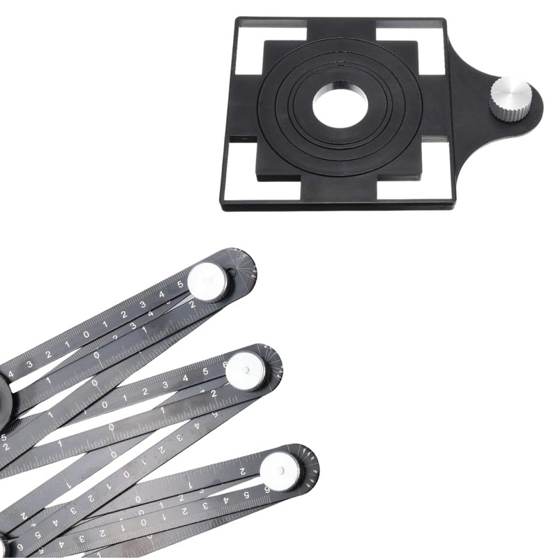 PARENCE.- Mehrwinkel-Messlineal mit Positionierloch - Winkellehrwerkzeug - Aluminiumlegierung - 6
