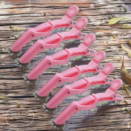 Moneyful Dyeing Towel Perm Clip Colorful Alligator Teeth Beauty Salon Clamp Pin 6P Set 12 Pink / 머니풀 염색용타올 파마용클립 컬러풀 악어이빨 미용실 집게핀 6P세트 12개 핑크