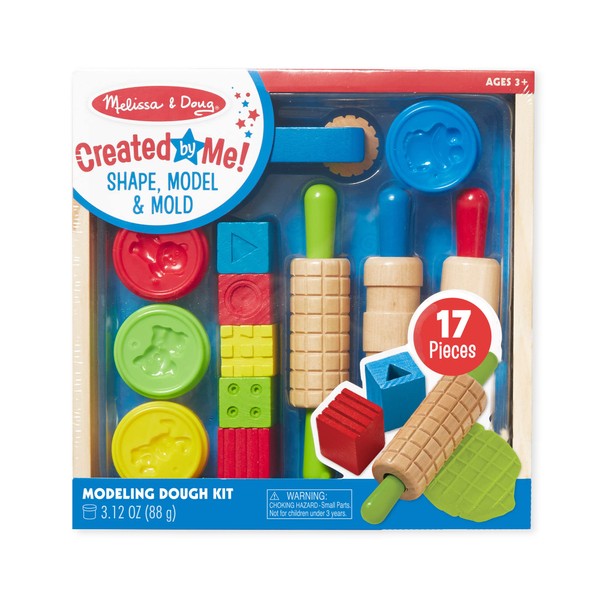 Melissa & Doug Shape, Model, and Mold Clay Activity Set - 4 Tubs of Modeling Dough and Tools - Arts And Crafts For Kids Ages 3+