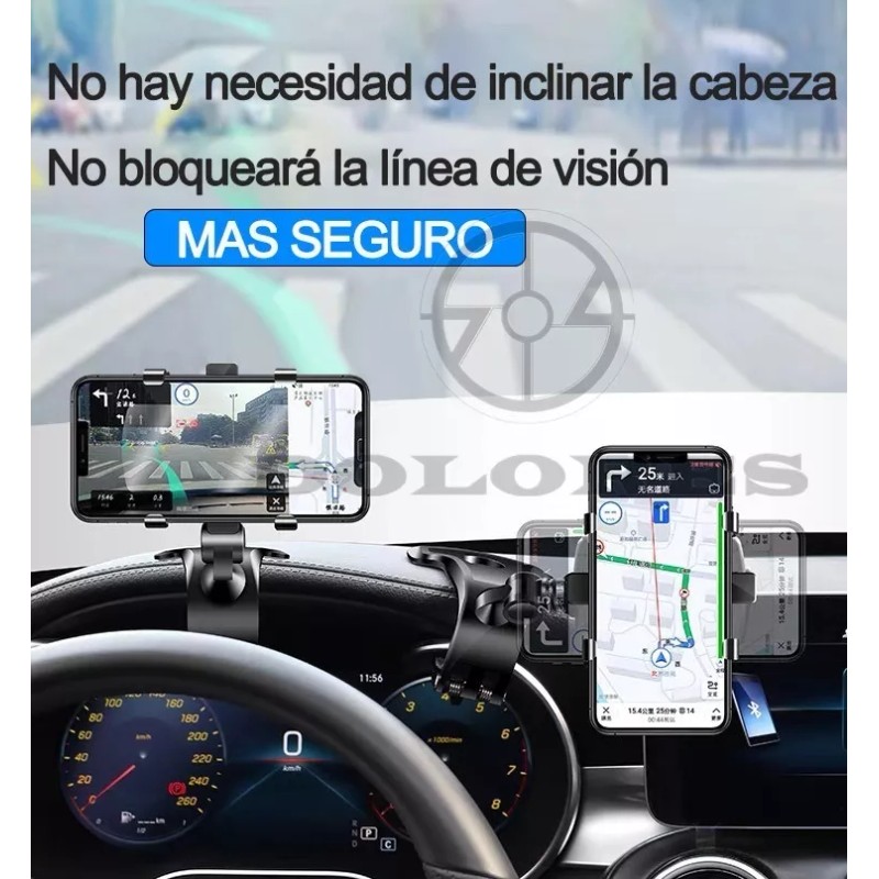 Dolores Soporte Porta Celular 360º Carro Visera Dashboard Auto Movil