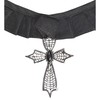Gothic Cross Choker withBlack Gem Accessory for Fancy Dress