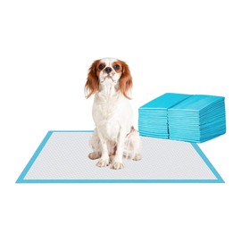 BrilliantPad Super Absorbent, Puppy Potty Pads | Heavy Duty, Disposable & Quick-Drying for Pet Indoor Training | Pee Pads with Plastic Backing for Self-Cleaning Dog Potty | 50 Count