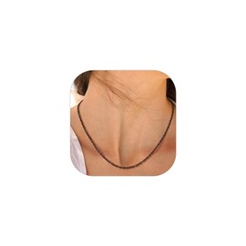 Suplight Women's Link Chain without Pendant Stainless Steel Charm Choker Chain Width 1.4 mm / 2 mm Chain Length 35/41/46/51/56/61/66/71/76 cm + 2 cm, Stainless Steel