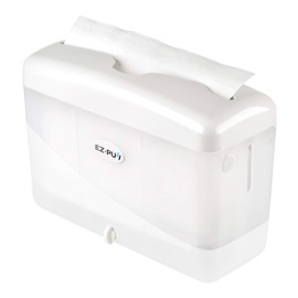 EZ-Pull Countertop Premium Kitchen/Camping/Bathroom/Fishing /RV Paper Hand Towel Dispenser, Pearl White with EZ-Pull Paper Towel Trial Pack