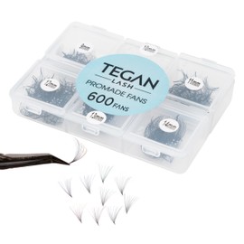 TEGAN LASH Promade Fan Mix Eyelash Extensions, From 3D - 16D, 0.03/0.05/0.07, C/CC/D, 9-15mm, Pre Made Eyelash, Easy Apply Premade False Eyelashes, Pestañas Abanicos Extensiones (3D, 0,07, D, Mix)