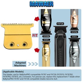 MAWAER FX Trimmer Blade with Ceramic Blades for BaBylissPRO FX787 & FX726 Trimmer,FX707Z Replacement Blades for BaByliss PRO Barberology Trimmer Blade