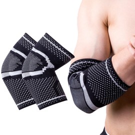 Tennis Elbow Brace for Men and Women 2 Pack Elbow Brace for Tendonitis with Gel Pad Elbow Brace Compression Support for Treatment Arthritis Workouts Weightlifting-Reduce Elbow Pain（Large）