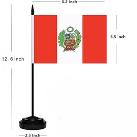 12 Pack Peru Desk Flags Set Peruvian Small Mini Table Office Miniature Desktop Flag Home Office Decoration