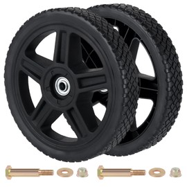 CheeMuii 10 Inch Lawn Mower Wheels 2 Pack 10" Push Mower Wheels with Bolts and Lock Nuts Kit Fit for Most Standard push Lawn Mowers/Generator/Garden Tiller/Handtruck