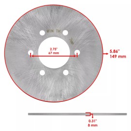 Caltric Rear Brake Disc Rotor w/ Brake Pads for Yamaha Grizzly 660 YFM660F 4X4 2002-2008