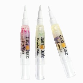 Classy Cuticles Classy Cuticles | Hand Blended Cuticle Oil | Vitamin E, Jojoba, and Argan Oil | 5 mL Brush Pen | Classy Scents Variety | Lavender, Love Potion, Cucumber Melon | Pack of 3