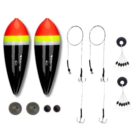 Pike Dead Bait Float x2 Rigs Fishing Kit Including Trace Hooks Float - UK POST