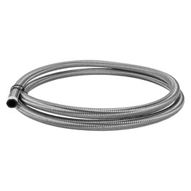HEROFFIX 1 Pcs AN8 Fuel Line Hose 6ft Vacuum Hose Automotive 8AN CPE Fuel Hose Silver Tone CPE Rubber,Stainless Steel Braided
