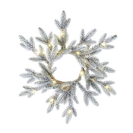 Kurt S. Adler Kurt Adler 18-Inch 20-Light Battery-Operated LED Flocked Pine Wreaths, Multi