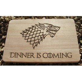 Game of Thrones Gift Idea Chopping Board, Bamboo Wood, Sea Board, Placemat, Dinner Is Coming, Wolf Winter Cooking and Baking Birthday