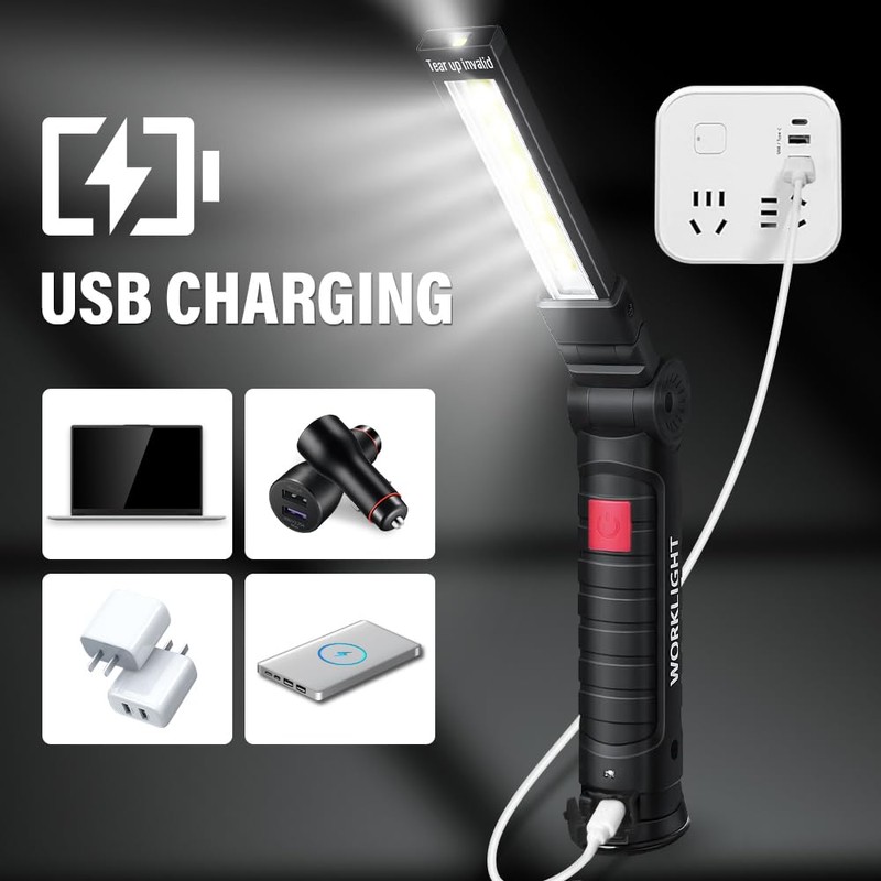 LED Work Light Rechargeable Flashlight, Valentine's Day Gifts for Men