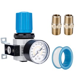 NANPU 3/8" NPT High Pressure Air Regulator with Steel-Protected Gauge, 116-SCFM 230Psi (LR-03)