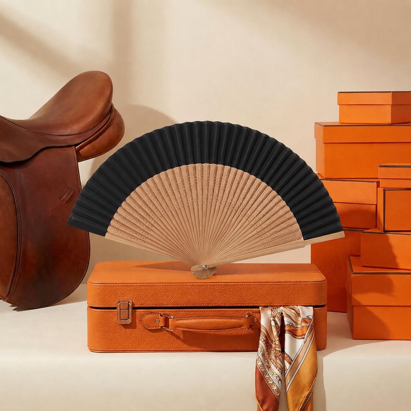 Nogeqi Handheld Folding Fan, Bamboo Foldable Hand Fan for Women