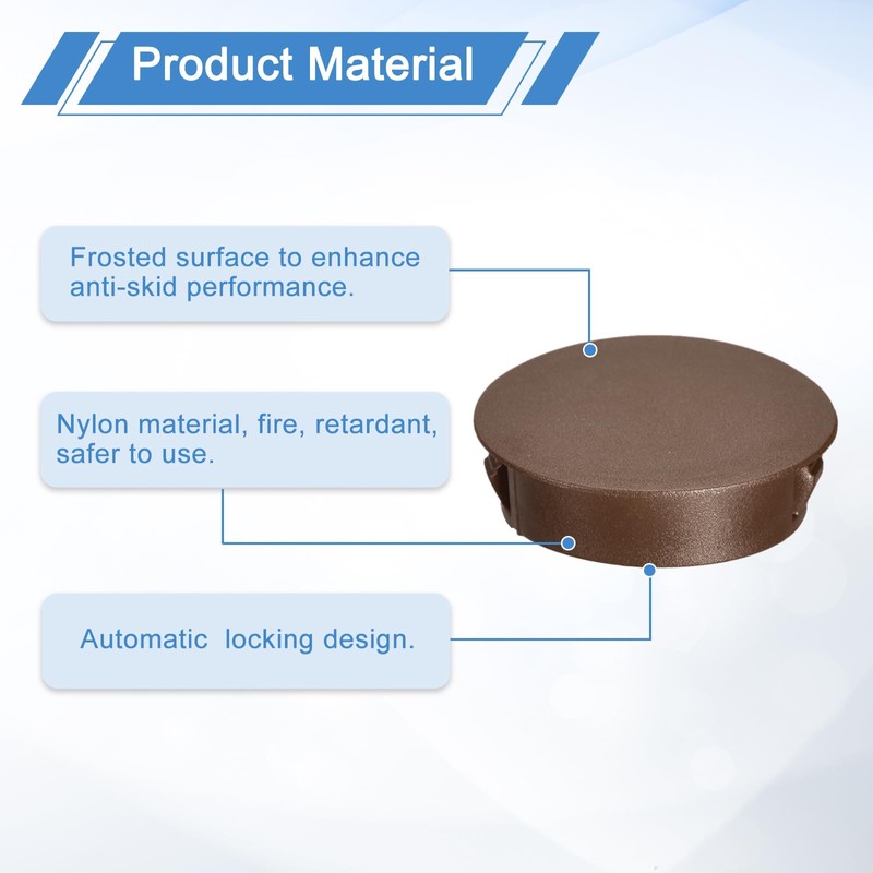 sourcing map 12Pcs 35mm(1-3/8") Nylon Hole Plugs, Flush Type Panel