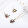 Christmas Rhinestone Necklace Earring Sets for Women Snowflake Jewelry for