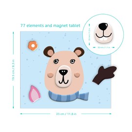 Magnetic Creative Game Animal Faces for Kids 3 year olds and up Magnetic Board with Magnetic Elements Dodo Perfect Educational Detailed Gift for Boys and Girls