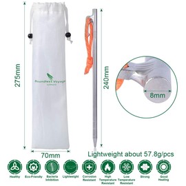 Boundless Voyage 6 pcs/lot Tent Stakes Titanium Alloy Tent Pegs Camp Nails Tent Accessories for Camping Hiking Picnic 24cm 57.8g Ti1564BM