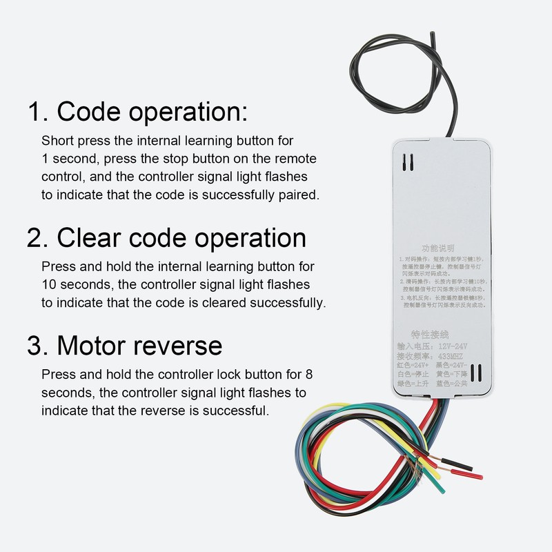 433Mhz Garage Door Opener Wireless Remote Control Switch for Electric