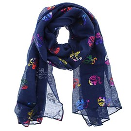 Zac's Alter Ego Women Ladies Scarf with Rainbow Foil Metallic Glitter Elephant Print