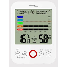 Technoline WS 9422 Temperature Station with Indoor Temperature and Indoor Humidity Display and Mould Alarm, 8.2 x 2.1 x 13.7 cm, White