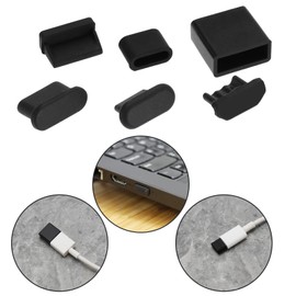 ECSiNG 61pcs USB Dust Cover Port Plugs Set Cover Kit for USB-A Female & Male Port Covers, Type-C Female & Male Port Covers, Micro USB Female Port Covers, HDMI Port Covers, Black