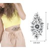 32pcs Black Rose Flower Temporary Tattoo Sticker For Women,Multiple Floral