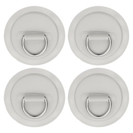 PATIKIL 3.1" Paddle Board D Rings, 4 Pcs Stainless Steel D-Ring PVC Patch Pad No Glue Include for Raft Kayak Inflatable Boat Surfboard, Gray