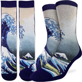 Good Luck Sock Men's The Great Wave off Kanagawa Socks, Adult