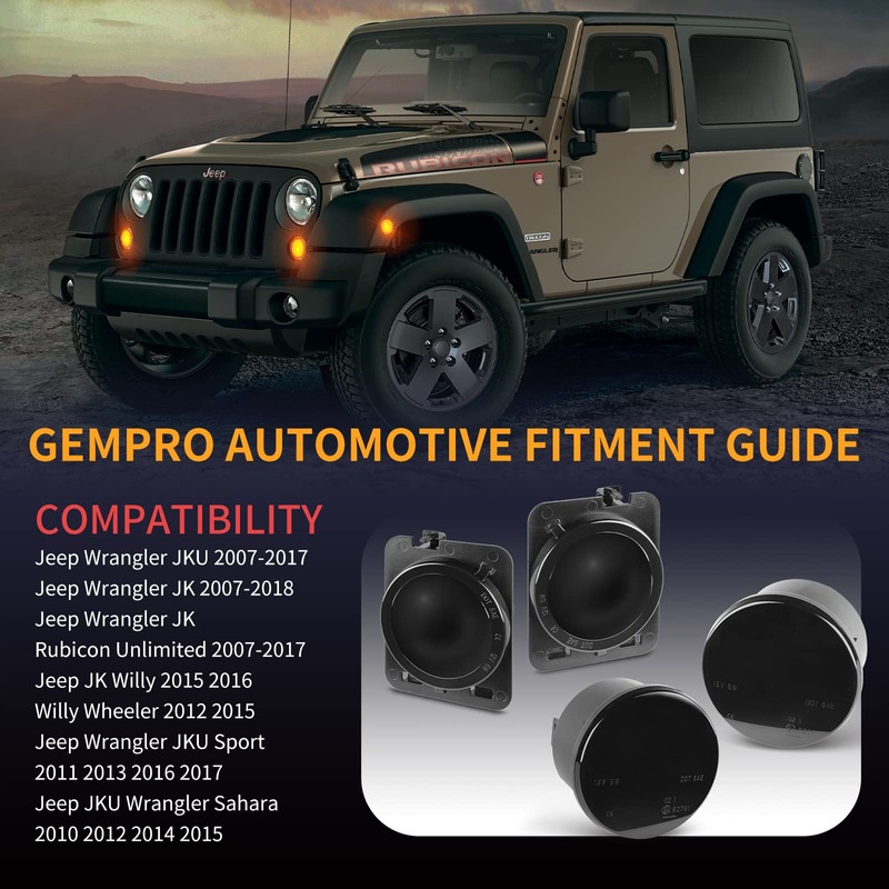 Gempro LED Sequential Turn Signals Side Marker Light Kits for