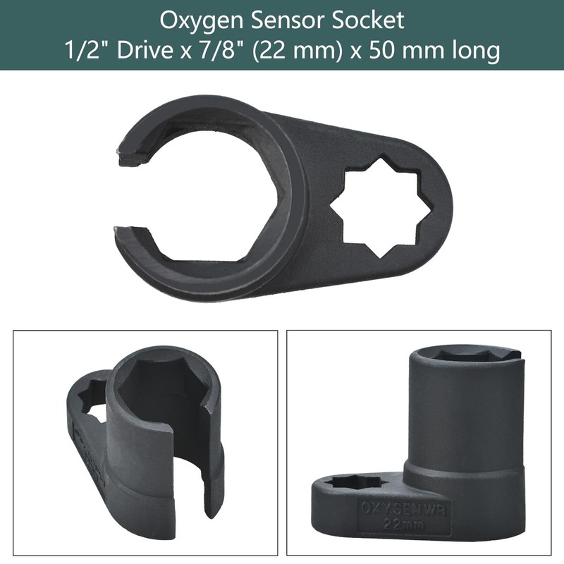 Zoomtools 5Pcs Automotive O2 Oxygen Sensor Removal Socket Wrench Thread