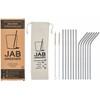 JABs 12 Silver Stainless Steel Straws Reusable Straight Straws and
