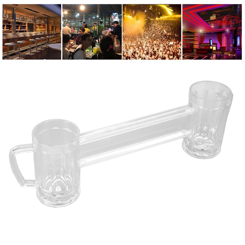 430ml Beer Mug Double Conjoined Beer Glass Drop Resistant Acrylic