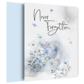 Floral Never Forgotten Card - Sympathy Cards for Loss of Mum, Dad, Husband or Wife. Heartfelt Bereavement Greeting Card