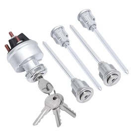 Hodflop 23-08598 Ignition Switch Assembly Kit with 4 Door Lock Cylinder & 4 Key Compatible with Peterbilt 379 377 359 378 349 385 362 Truck, Ignition Start Switch Replace# 23-09994C268, 30GN15 34RC156