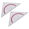 uxcell Triangle Ruler Square Set 90mm 45 Degrees Plastic Stationery
