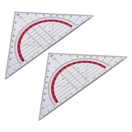 uxcell Triangle Ruler Square Set 90mm 45 Degrees Plastic Stationery Math Geometry 2pcs