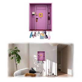 Friends Key Holder, Cute Key Holder for Wall, Mail Organizer Key Hooks for Wall, Multifunctional Key Rack for Entryway and Home Decor, Purple Wall Key Hooks, Friends TV Show Gift Key Shelf