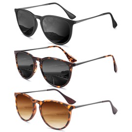 QALLY Sunglasses Womens Polarized Sunglasses-Women: Retro Round Sun Glasses with UV400 Protecion Trendy Style