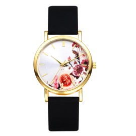 Avaner Women's Silicone Strap Watches: Boho Floral Ladies Large Face Soft Band Quartz Easy Reader Wrist Watch
