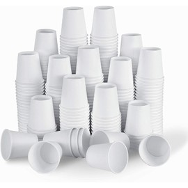 [100 Count - 3 oz] Small Paper Cups, Mouthwash Cups Bathroom Cups Mini Cups Small Disposable Cups