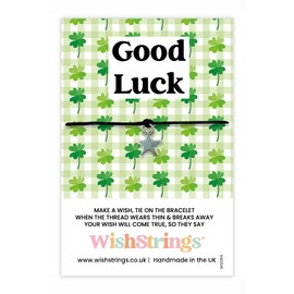 Good Luck Wish Bracelet with Tibetan Silver Charm | Thoughtful Gift Under £5 | Perfect for Exams, New Job, University, School, College | Make a Wish for Success and Fortune