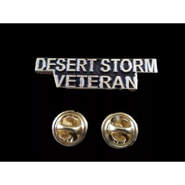 U.S MILITARY DESERT STORM VETERAN HAT PIN LAPEL PIN DSV CLUTCH BACK