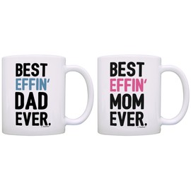 Gifts Mom and Dad Best Effin Mom and Dad Ever Funny Mom Dad Gifts 2 Pack Gift Coffee Mugs Tea Cups White