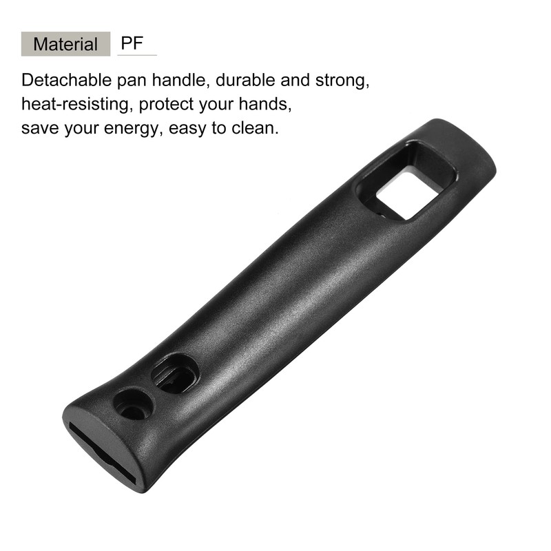 MECCANIXITY Pan Replacement Handle Black 6.3x1.3inch Nonstick Saucepan Cookware Skillet
